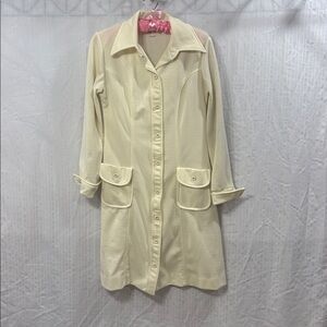Vintage 1970s Sears Long Sleeve Dagger Collar Shirt Dress